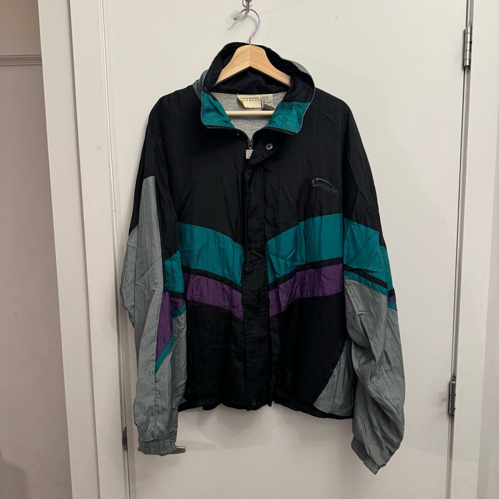 Givenchy Activewear Vintage Black and Teal Jacket